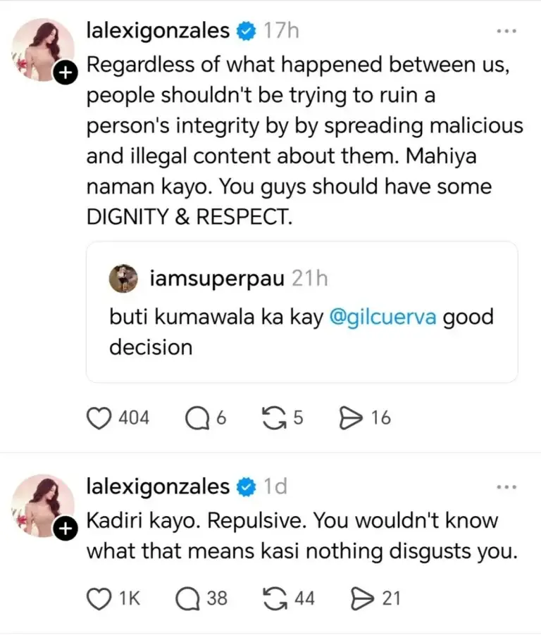 Defense tweets of Lexi Gonzales